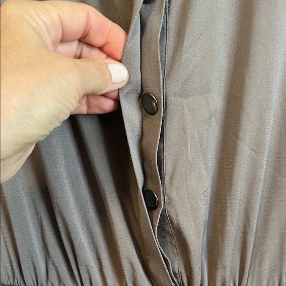 Bebe Dark Taupe Brown Sleeveless Jumpsuit Chain Detail, Size L - Picture 4 of 10